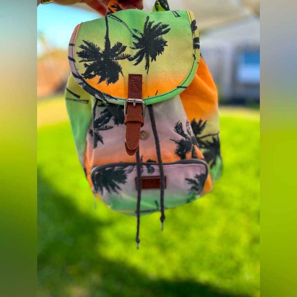 SUPER RARE Victoria’s Secret sunset palm tree backpack (mini)